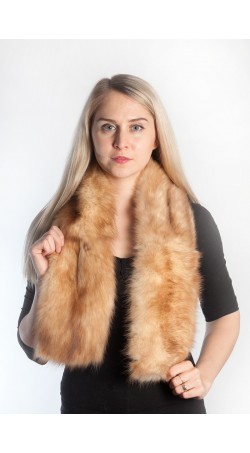 Golden sable fur scarf